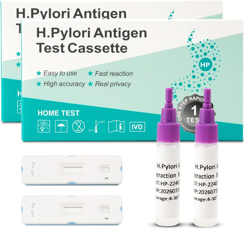 [Australia] - Helicobacter Pylori Test Kit - 2 Pack, H Pylori Test Kits at Home, h. Pylori Self-Test Detection Kits, Quick Home Testing Within 15 Minutes - Highly Accurate Results, Easy to Use and Read., Green 