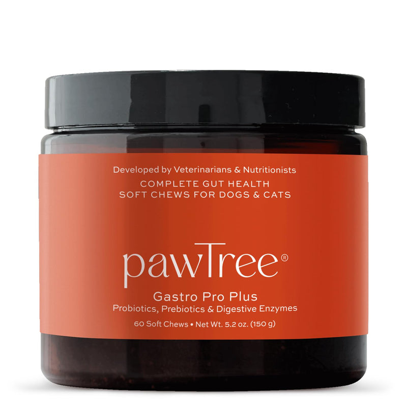 pawTree Gastro Pro Plus for Dogs and Cats - Probiotics, Prebiotics and Digestive Enzymes - for Sensitive Stomach, Digestive Issues, Loose Stool, and Bad Gas (60 ct) 60 ct - PawsPlanet Australia
