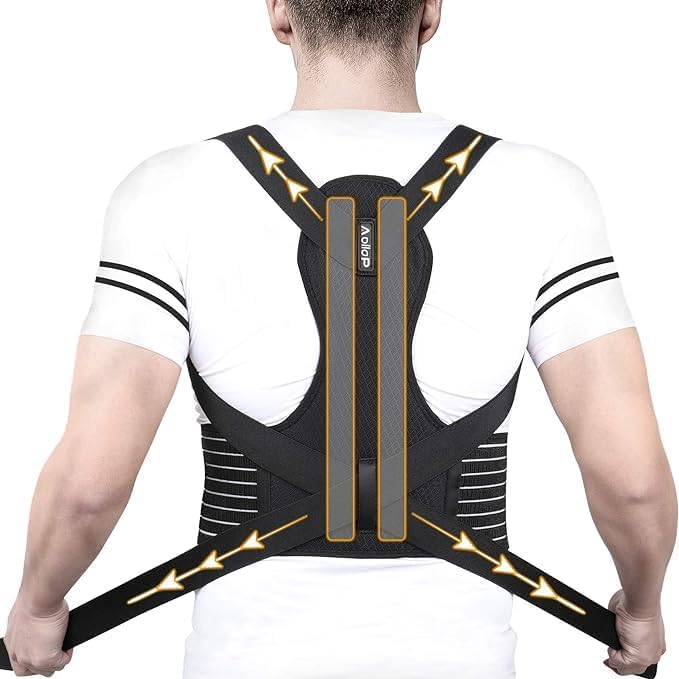 Posture Corrector for Women and Men - Back Brace Back Support Belt with Breathable, Fully Adjustable Straightener, Improve Lumbar Support Belt Lower Back Pain Relief (L, 31'-52') Large