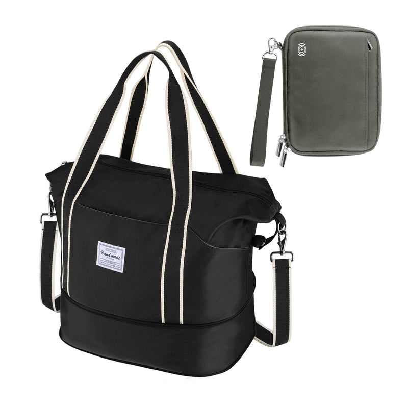 WALNEW Travel Accessories Bundle | RFID Blocking Passport Holder for 4 Passports | Travel Duffel Bag Weekender Overnight Carry On Bag for Women Men