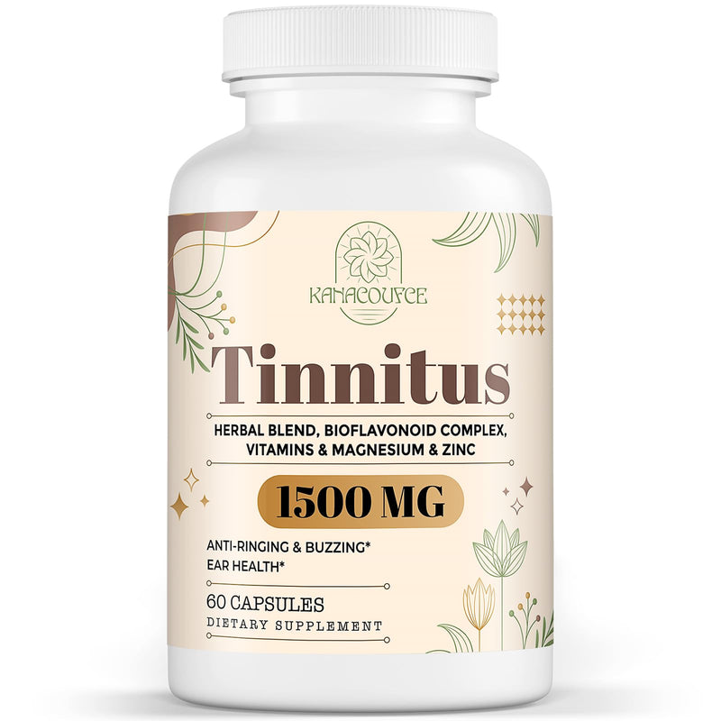 [Australia] - Tinnitus for Ringing Ears 1500 MG, Tinnitus Supplement Ear Ringing, Higher Absorption, Premium Ingredients, Reduce Ear Tinnitus for Women and Men, Made in USA, Non-GMO, 60 Couts 60 Count (Pack of 1) 