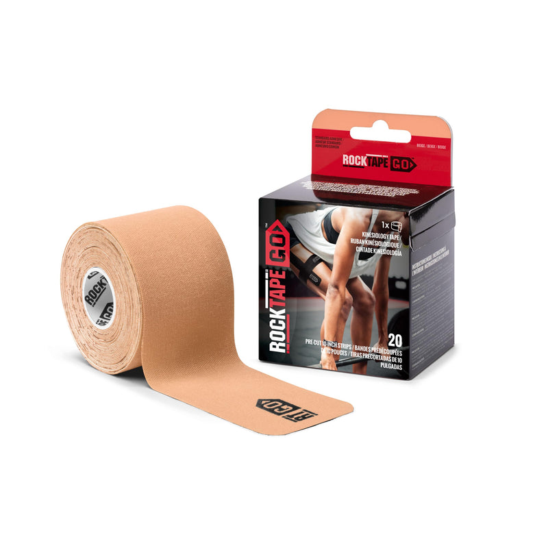 [Australia] - RockTape Go Standard Adhesive Pre-Cut Kinesiology Tape (Beige) Beige 