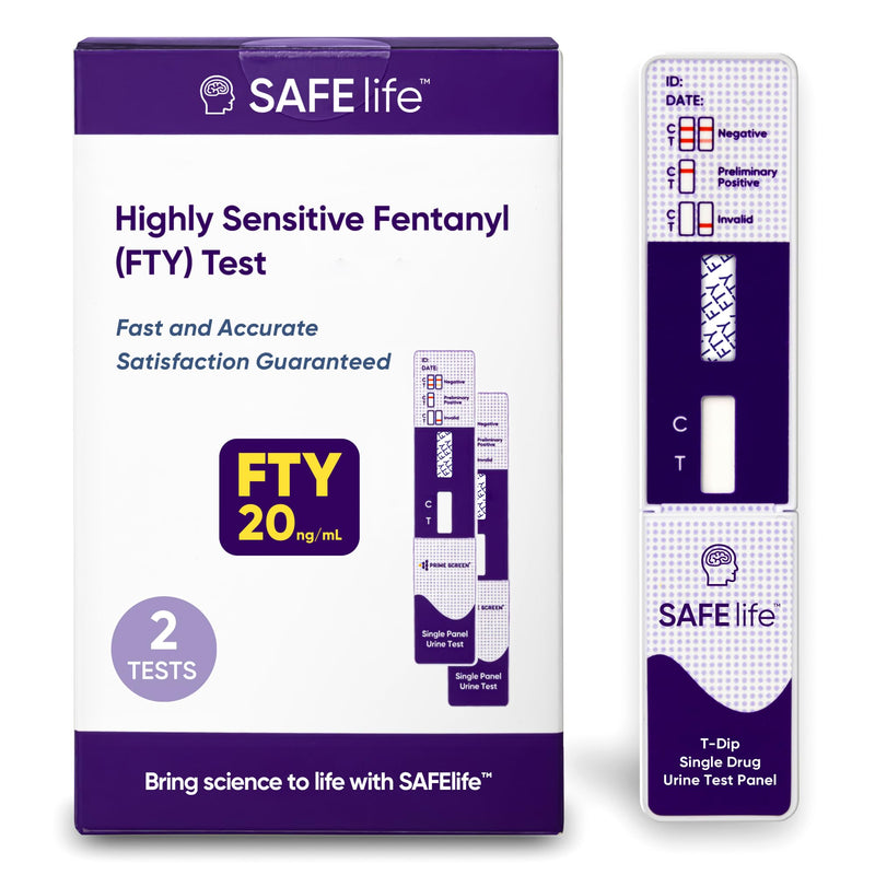 Safe Life[2 Pack] FTY Single Panel Urine Test，Rapid Test Result in 5 Mins, Synthetic OPI Detecting Drug Testing Card, Cut-Off 20 ng/ml, Highly Sensitive Drug Test kit (2) 2