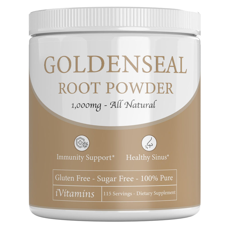 [Australia] - Goldenseal Powder - Goldenseal - Echinacea Goldenseal - Goldenseal Root - Goldenseal Root Powder - Goldenseal Powder for Sinuses - 1,000mg per Serving - 115 Servings 