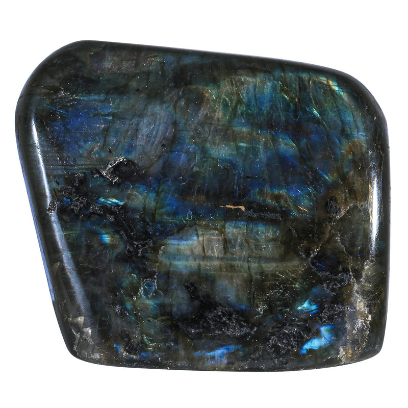 moonsix Natural Labradorite Upright Crystal Rock Slab, 1.18-3.74 inch | Irregular Polished Palm Stone for Home Office Table Decor for Reiki Healing 201-300 Gram