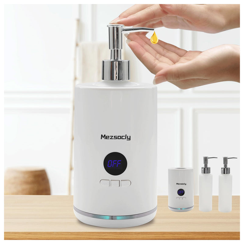 [Australia] - Oil Warmer for Massage, Mezsocly massage oil warmer for scented oil, Oil Warmer, Body Oils Heater for Spa, Salon and Barber Shops, with 2 Oil Bottle Dispensers, Constant Temperature, White Ceramic White 