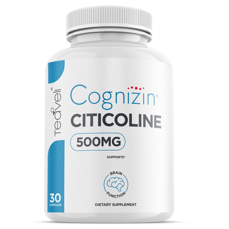 [Australia] - Cognizin Citicoline- 500mg CDP Choline Supplement- Clinically Studied Brain Supplement to Support Clarity, Concentration and Memory – Most Bioavailable Form of Choline Supplements - 30 Servings 