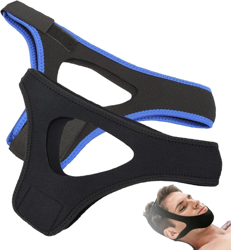 [Australia] - 2PCS Veralabs Airflow Jaw Strap, Anti Snoring Devices, Anti Snoring Chin Strap, Adjustable Breathable Chin Strap for Men and Women Sleeping, Simple and Effective Stop Snoring Solution 