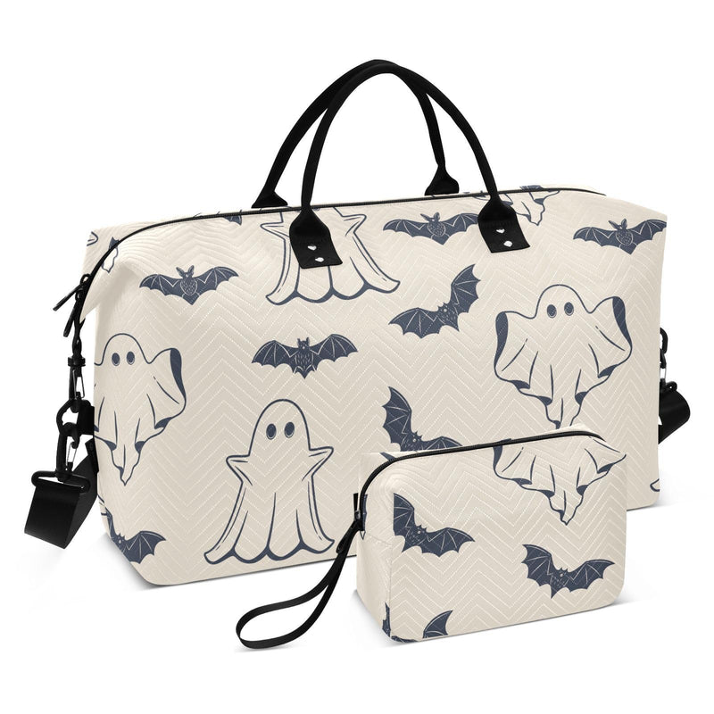 Burbuja Travel Duffel for Women, Halloween Spooky Weekender Overnight Shoulder Carry On Tote With Trolley Sleeve, Gym Bag With Toiletry Bag, Large Size