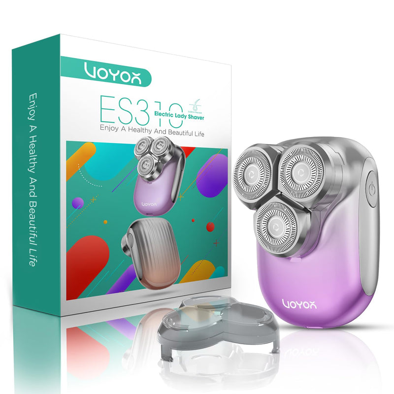 [Australia] - VOYOR Electric Razors for Women 3D Floating Blade Shaver for Women, Electric Shaver for Legs Bikini and Body Facial Hair Remover Women's Shavers Waterproof Women's Grooming ES310 (Purple) Purple 
