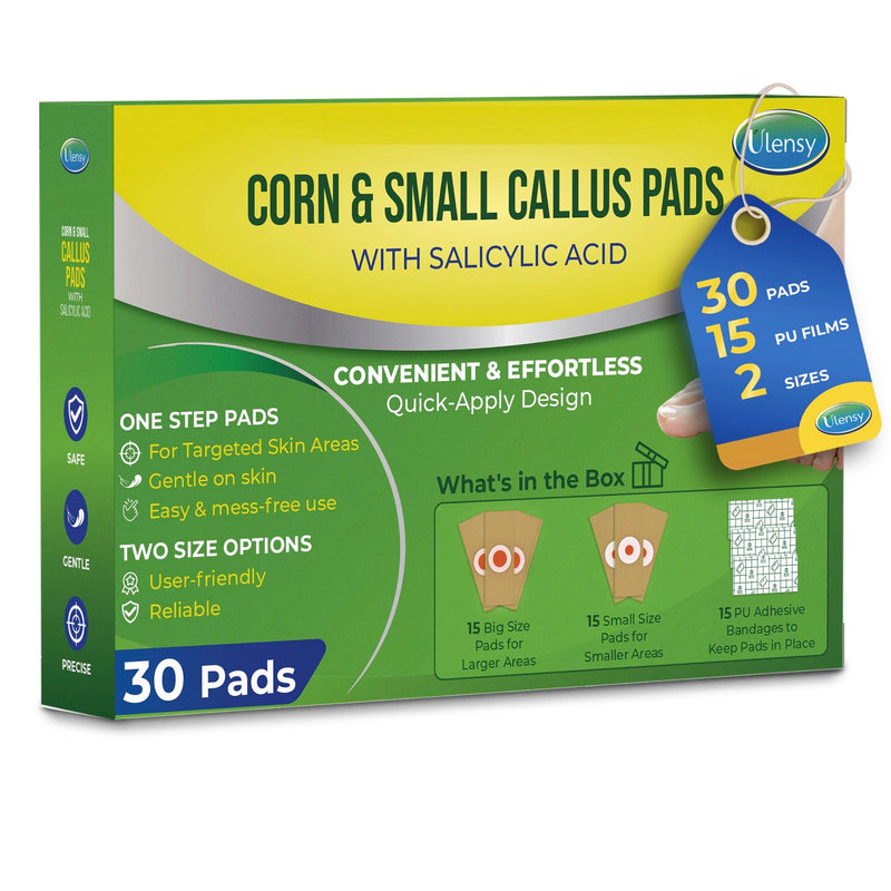 [Australia] - Corn Remover Pads for Feet Toes: 30 Pack 40% Salicylic Acid Extra Strength Treatment - Fast Effective Medicated Bandages for Adults Seniors Teens Athletes Runners Hikers Workers Men Women 30 Count Fresh Green 