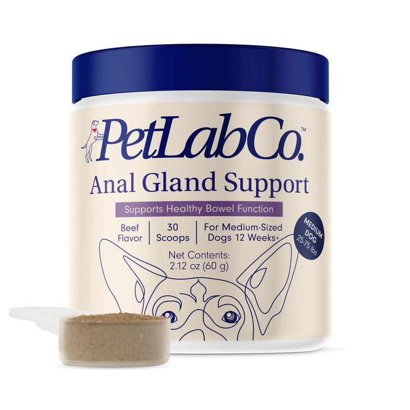 PetLab Co. Anal Gland Support Tailored Powder – Supports Anal Gland Health and Optimizes Stool Consistency - Easy to Use - Helps Target Scooting & Fishy Rears – for Medium Dogs - PawsPlanet Australia