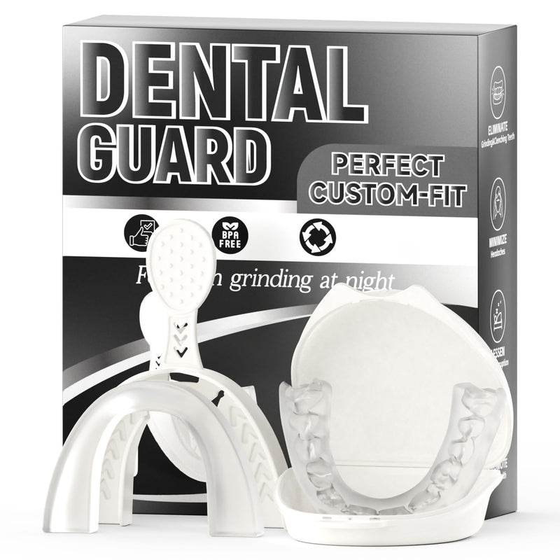 [Australia] - Upgraded Mouth Guards for Grinding Teeth, 4 Pack, Standard Size, Professional Night Guard With Fitting Tray, Comfortable for Clenching Teeth Clear 