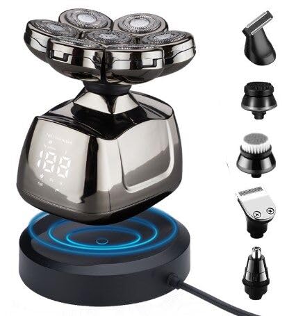 [Australia] - Cordless 7D Head Shavers for Bald Men Multifunctional Rechargeable Electric Razor IPX6 Waterproof for Home Travel 