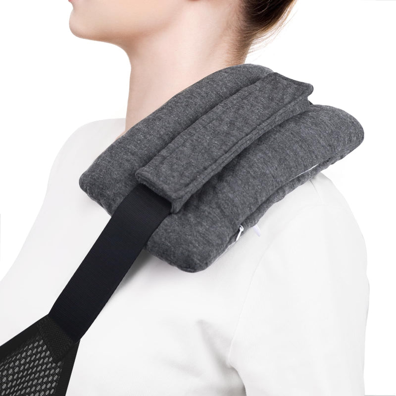 [Australia] - Upgrade Neck Pad Strap Cushion Pillow for Arm Sling Comfort Shoulder Support Pad,Pacemaker Pillow Chemo Port Pillows for Mastectomy,Open Heart Surgery Recovery Gifts Post Surgery (Dark Gray) Dark Gray 