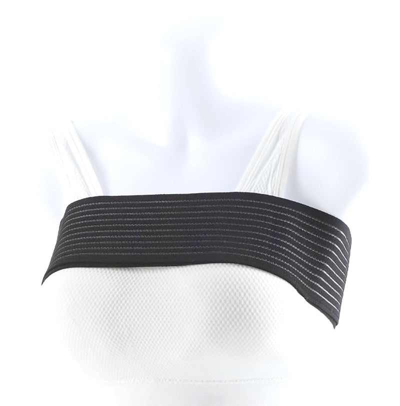 [Australia] - YIKANGHENG Breast Compression Band, 55 Inch x 3 Inch Black Elastic Cloth Chest Brace for Women Soprts and Outdoors (Black) 