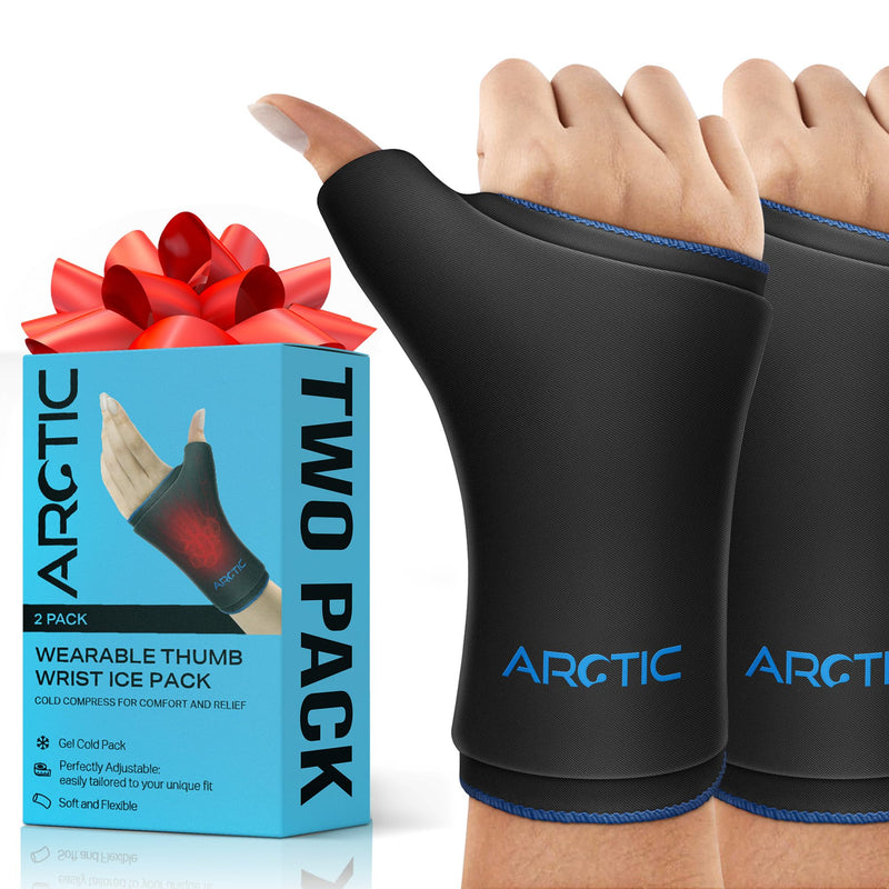 [Australia] - Two Pack | Wearable Thumb & Wrist Ice Pack – Reusable Hot Cold Compression for Hand, Finger, Carpal Tunnel, Arthritis, and Tendonitis Relief (S/M) S/M 