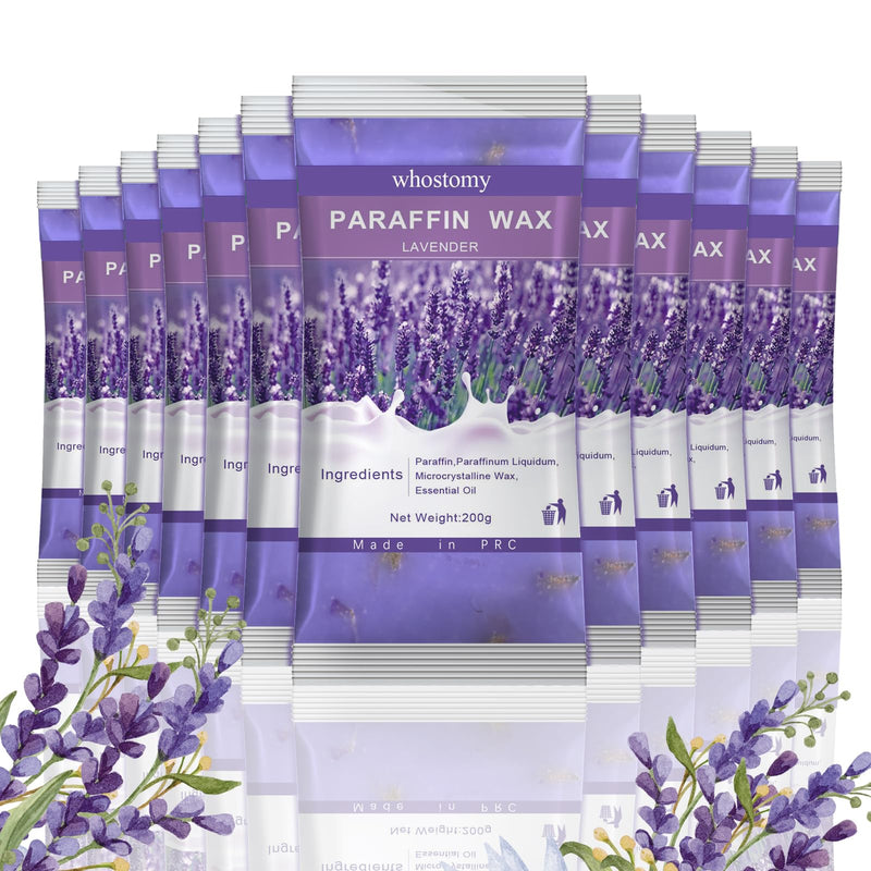[Australia] - Paraffin Wax Refills, 12 PackParaffin Wax for Hands and Feet, Hot Melt Paraffin Wax Blocks for Paraffin Bath, Lavender Scent + Dry Flowers, Relieves Muscle Fatigue Nourishes Dry Skin lavender 12 
