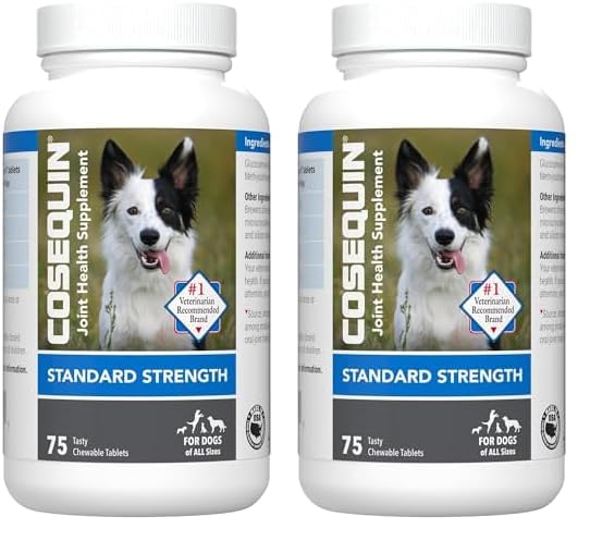 Nutramax Cosequin Standard Strength Joint Health Supplement for Dogs, with Glucosamine and MSM, 75 Chewable Tablets (Pack of 2) 75Count (Pack of 2) - PawsPlanet Australia