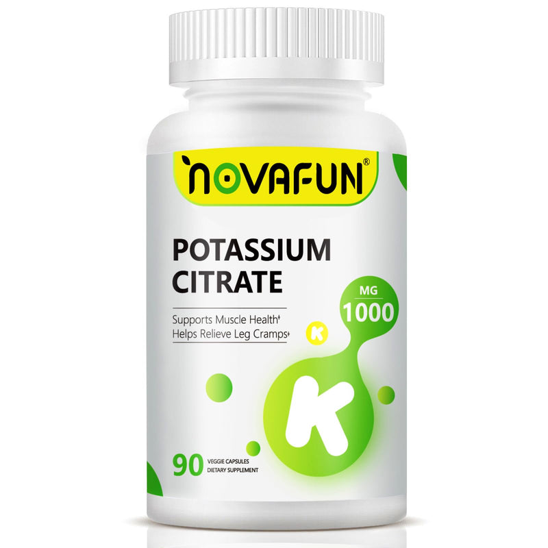 [Australia] - Potassium Citrate 1000mg, Potassium Supplement for Leg Cramps, Muscle & Heart Health, Vegan, Non-GMO, Gluten Free, 90 Capsules 
