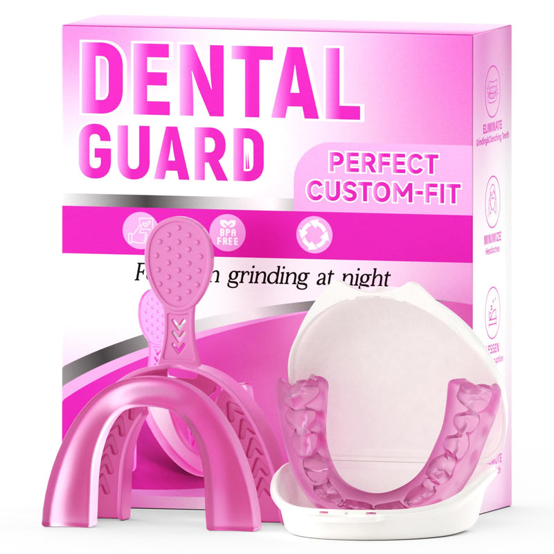 Upgraded Mouth Guards for Grinding Teeth, 4 Pack, Standard Size, Professional Night Guard with Fitting Tray, Comfortable Mouth Guard for Clenching Teeth Pink