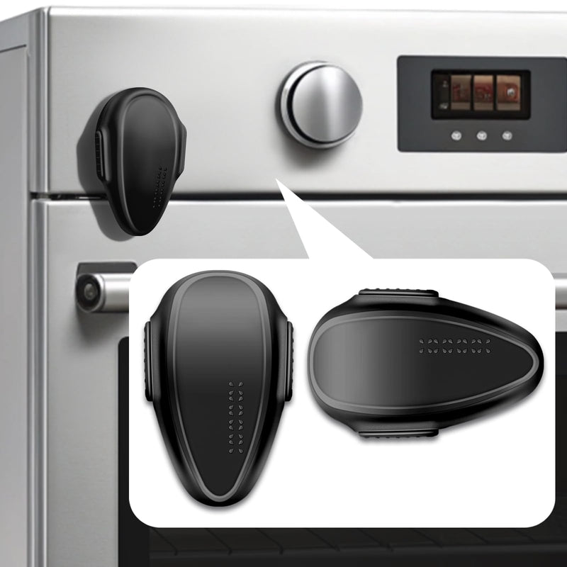 [Australia] - Oven Lock Child Safety (2 Pack),Oven Door Lock,Oven Front Lock, Baby Proofing, Baby and Child Proof Locks for Drawer Oven Stove Door, Upgrade Heat-Resistant Material, Easy to Install - Black Black-2 PACK 