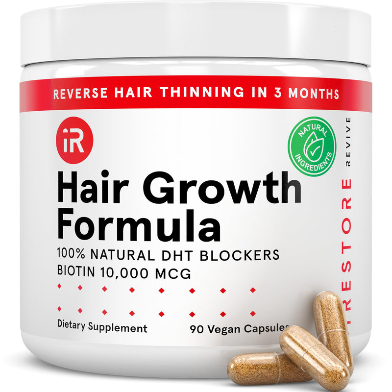 iRestore Hair Growth Supplement - Hair Loss Vitamins for Women and Men - Biotin Multivitamins & DHT Blocker to Reduce Hair Thinning - Hair Regrowth Pills - 30 Days Supply 90 Count (Pack of 1) 90 Count (Pack of 1)