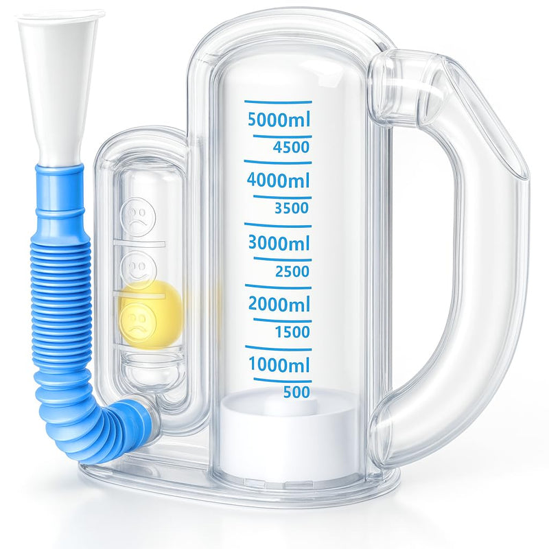[Australia] - Incentive Spirometer-Incentive Spirometer Adult Breathing Exercise Device for Lungs,Deep Breathing Trainer for Children and Adults,5000ml Capacity Measurement with Flow Indicator 