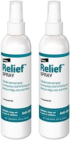 Relief Spray, Temporary Relief of itching and flaking, for Dogs, Cats and Horses, 8 oz (Pack of 2) Pack of 2 - PawsPlanet Australia