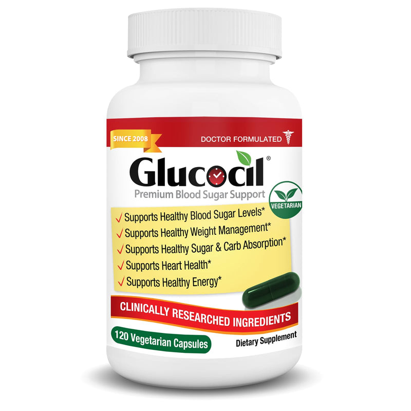 Glucocil – Vegetarian Capsules - Premium Blood Sugar Support - Supports the 3 Essentials for Healthy Blood Sugar - with Berberine, Proprietary Mulberry Leaf, and More