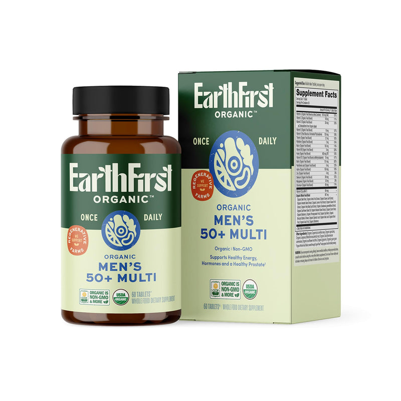 Mens 50+ Organic Multivitamin with Methylated B12 60ct 1 Count (Pack of 60)