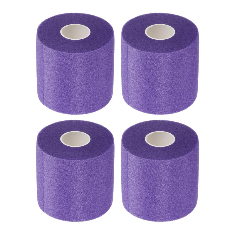 PATIKIL Foam Pre Wrap Athletic Tape 2.75 Inch x 30 Yards, 4 Rolls Non-Adhesive Prewrap Headbands for Hair Soccer Sport Wrists Elbows Knees Ankles, Purple
