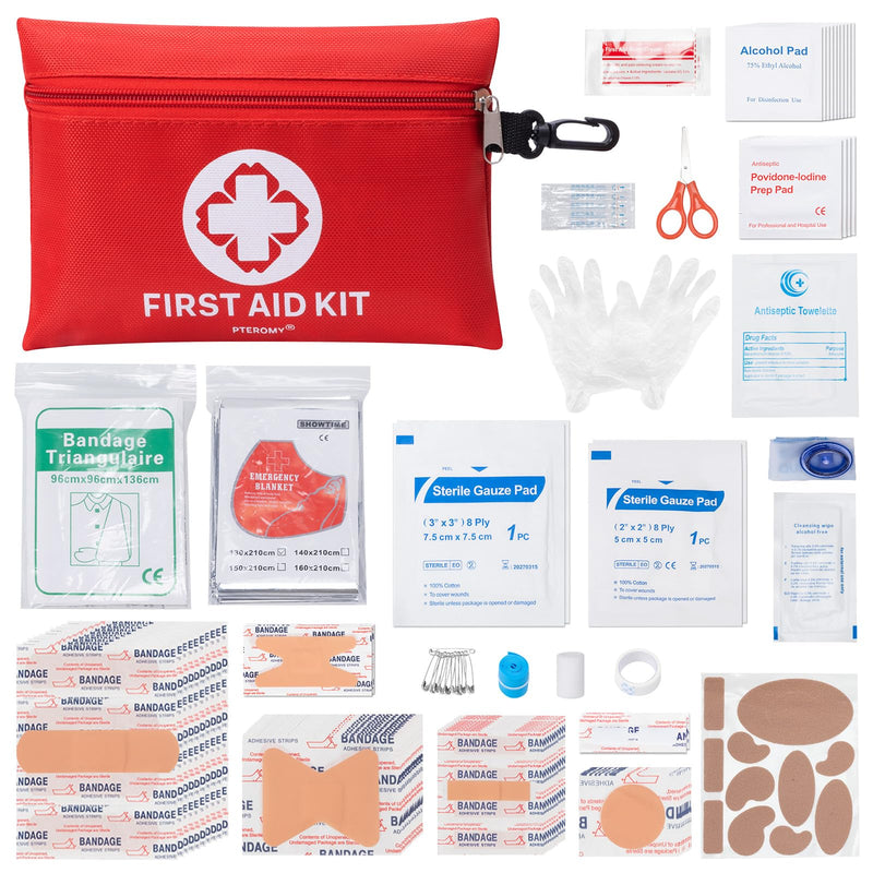 [Australia] - PTEROMY 150 Piece Mini First Aid Kit, Portable Small Emergency Kits Compact 1st Aid Kit for Car, Travel, Home, Camping, Outdoor, Hiking 150PCS 