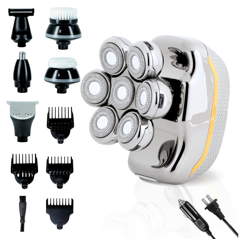 [Australia] - Head Shaver for Bald Man Cordless Electric Shavers - Detachable Heads Shavers for Men Waterproof Mens Razors for Shaving Rechargeable 7D Rotary Head Shaver,Nose Hair Trimmer,Ear Hair Trimmer for Men 