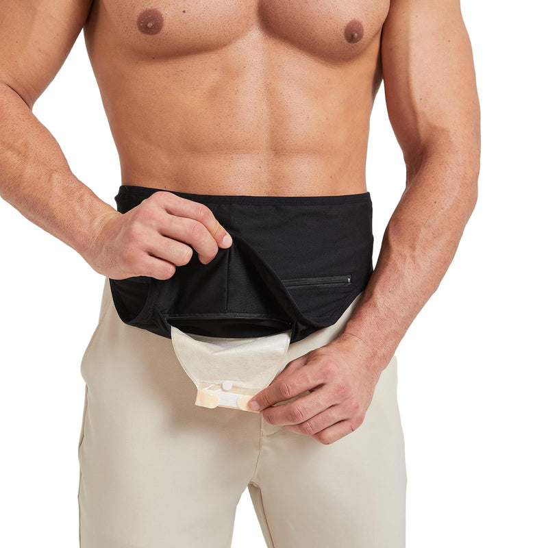 [Australia] - DERAYMI Ostomy Belts for Men Women, Ostomy Bag Cover for Keeping Ostomy Bag in Place, Colostomy Support Belt Ostomy Wrap for Swimming Outdoor Activities (L) L 