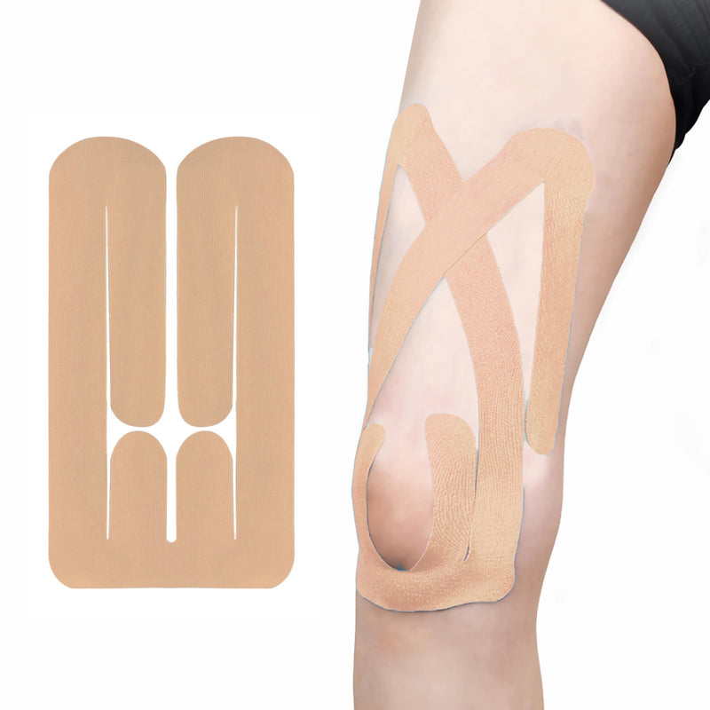 [Australia] - IEADEN Pre-Cut Kinesiology Tape for Knee & Thigh, 10 Pcs - Waterproof & Elastic, Breathable Latex-Free Athletic Tape, Provide Support and Stability to Muscle - Ideal for Running, Hiking, Riding, etc. 