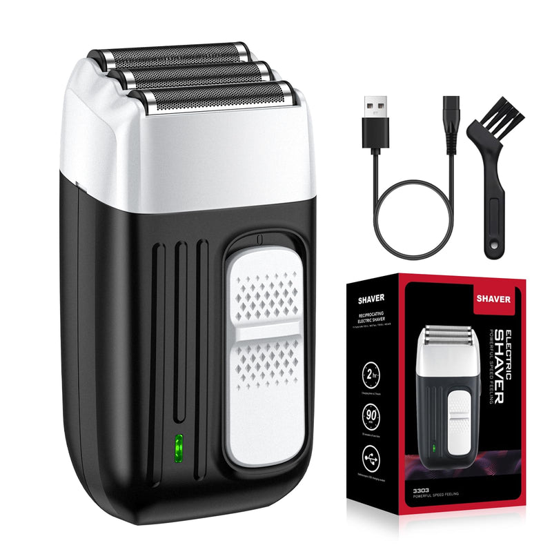 [Australia] - SweetLF Electric Razor for Men, Upgraded Foil Shaver, 3 Floating Blades, 90 Min Runtime, USB Rechargeable, Wet & Dry, Black, LK-3303 