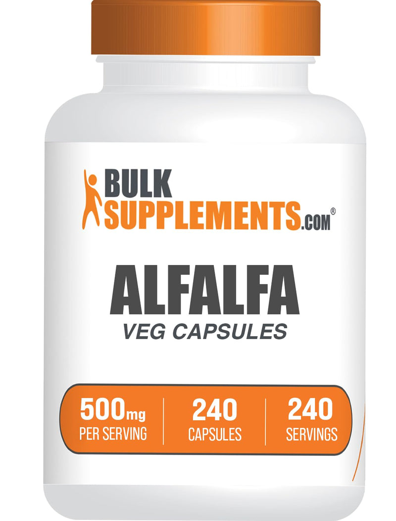 [Australia] - BulkSupplements.com Alfalfa Extract Capsules - Alfalfa Supplement, Green Superfood Supplement, Alfalfa Capsules - Gluten Free, 1 Capsule per Serving, 240 Veg Capsules (Pack of 1) 