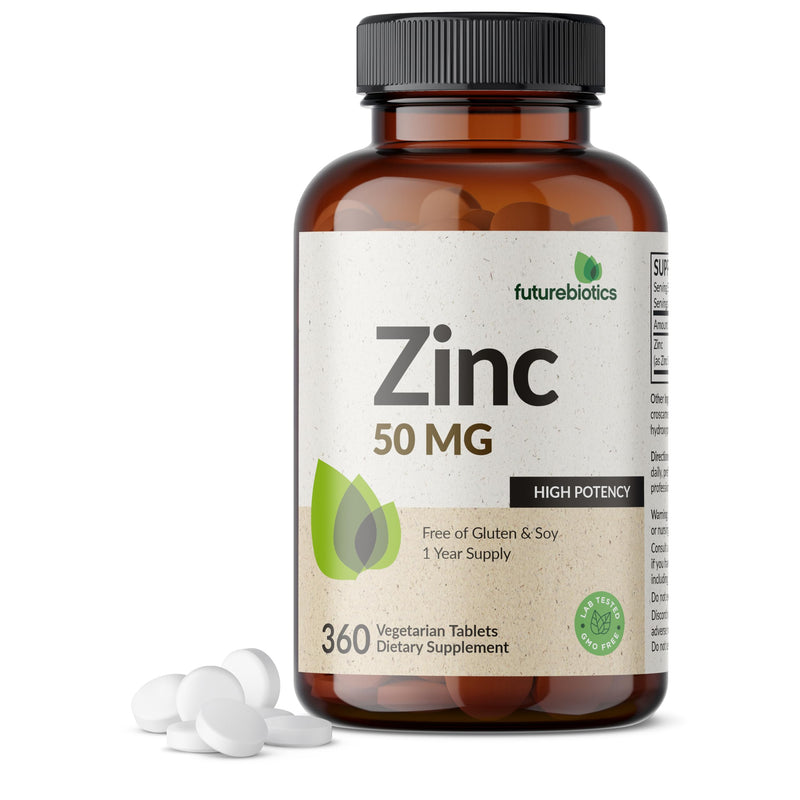 [Australia] - Futurebiotics Zinc 50 MG High Potency, 1 Year Supply - Non-GMO 360 Vegetarian Tablets 