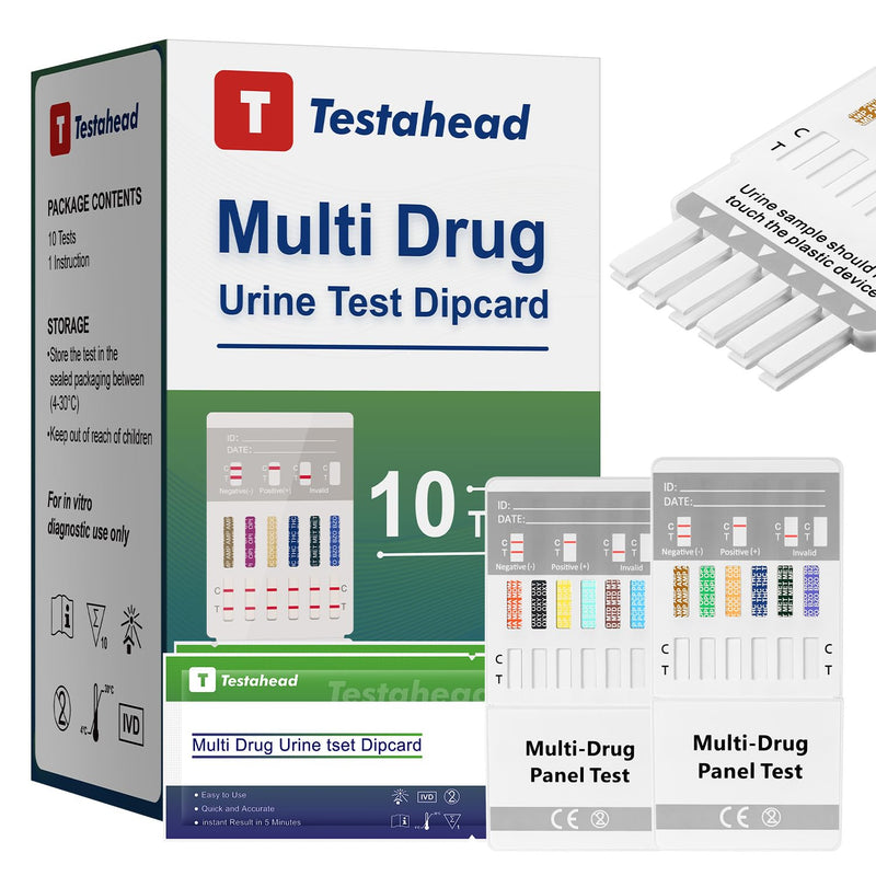 [Australia] - Drug Test Kit 10 Pack, Home Drug Tests, 12 Panel Drug Test Urine, Tests for Marijuana (THC),COC,OPI 2000,AMP,BZO,BAR,BUP,MDMA,MET,MTD,OXY,PCP 