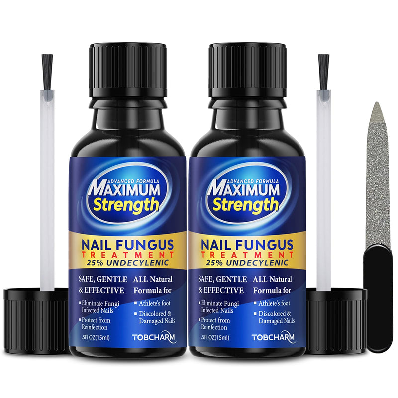 [Australia] - Toenail Fungus Treatment with 25% Undecylenic Acid, Toe Fungus Treatment for Toenail, Fungus Nail Treatment, Toenail Fungus Treatment Extra Strength, Fungal Nail Treatment for Athletes Foot - 2pcs 