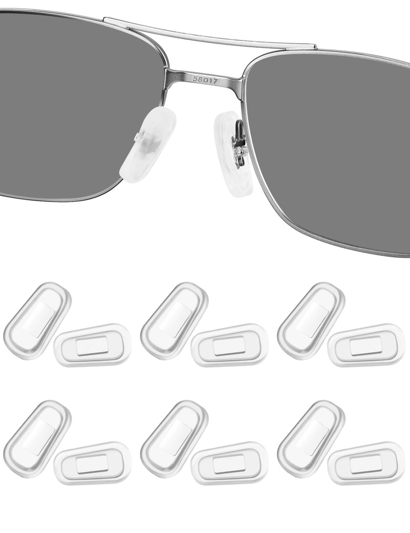 [Australia] - 6 Pairs Nose Pads Covers, Slip-on Silicone Nose Pads Covers, Anti-slip Nose Bridge Pads for Eye Glasses Sunglasses Clear 
