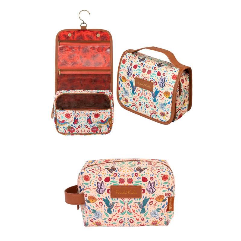 Grupo Erik Frida Kahlo Hanging Toiletry Bag + Cosmetic Case - Travel Toiletry Bag, Frida Kahlo Bag