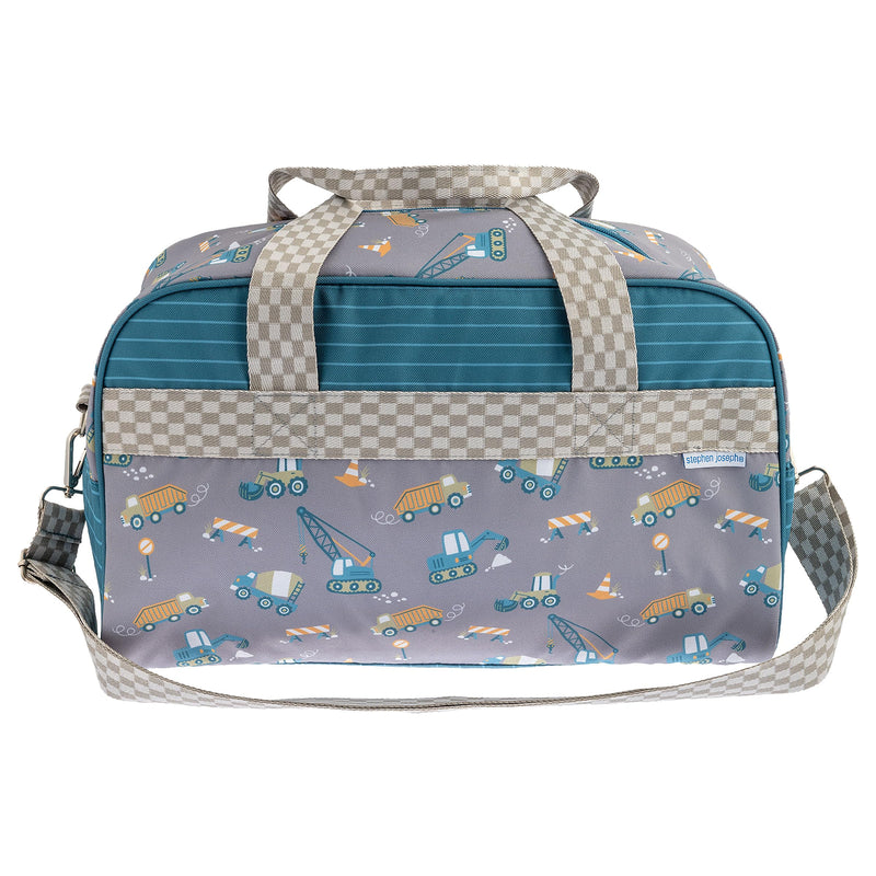 Stephen Joseph Kids Overnighter Duffle Bag for Boys & Girls, Carry-On Size Travel Duffle Bag for Kids, Construction