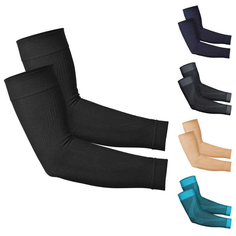 [Australia] - KEKING¬Æ Compression Arm Sleeves, Firm 20-30mmHg Graduated Compression Full Arm Support for Recovery, Pain Relief, Tendonitis, Golfers & Tennis Elbow Brace, Workouts Sports - Latex Free Black S Small (1 Pair) 