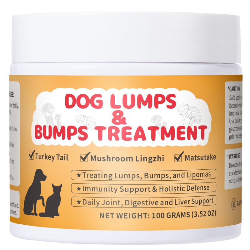 Dog Lumps & Bumps Supplement – Turkey Tail Mushroom Powder for Dogs Lipomas, Immune Support & Energy Boost, 3.52 oz - PawsPlanet Australia