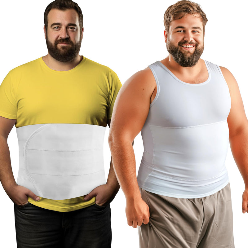 ARMSTRONG AMERICA Abdominal Binder + Men’s Compression Tank Top Shapewear Bundle