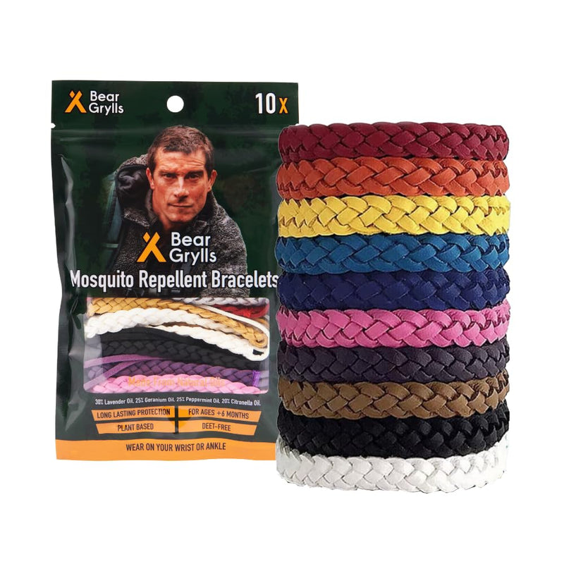 [Australia] - Mosquito Repellent Bracelets | Crafted for Adventure | Adjustable Leather | DEET-Free | Long-Lasting Protection | Pack of 10 10 Count (Pack of 1) 