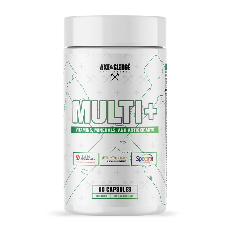 Axe & Sledge Multi Plus Multivitamin | 24 Bioavailable Vitamins & Minerals, Ashwagandha | Multivitamin for Women and Men for Daily Nutritional Support | 90 Capsules, 30 Servings | Supports Immune Health & Energy Metabolism; Spectra® Antioxidant Blend &...