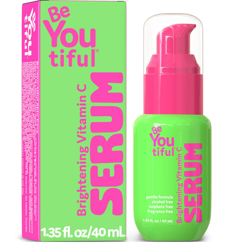BeYoutiful Vitamin C Face Serum, Preppy Skin Care for Teens, 1.35 fl oz | Tweens, And Kids, Acne Treatment for Girls and Boys, Brightening Moisturizer, Soft Smooth Nourished Skin, Gentle Formula